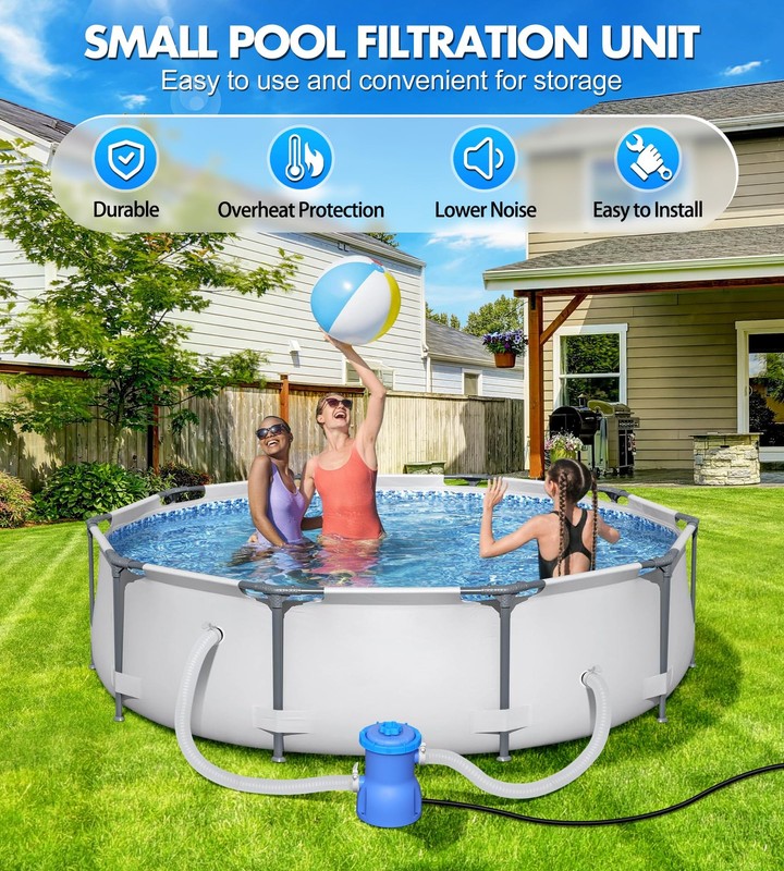 DeeprClean 300GPH Pool Filter Pump for Small Above Ground Pools, Promoted Wat... gallery