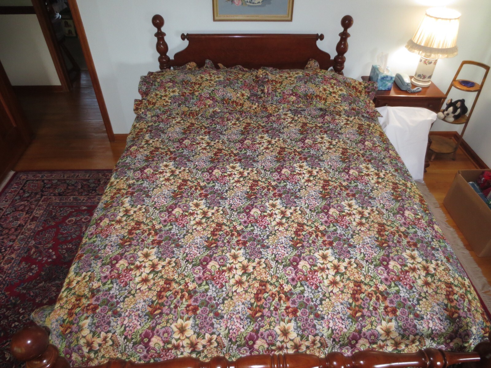 Reversible FLORAL TAPESTRY 86"x 86" COMFORTER, 2 SHAMS & 57-1/2"x 80" BED SHIRT gallery
