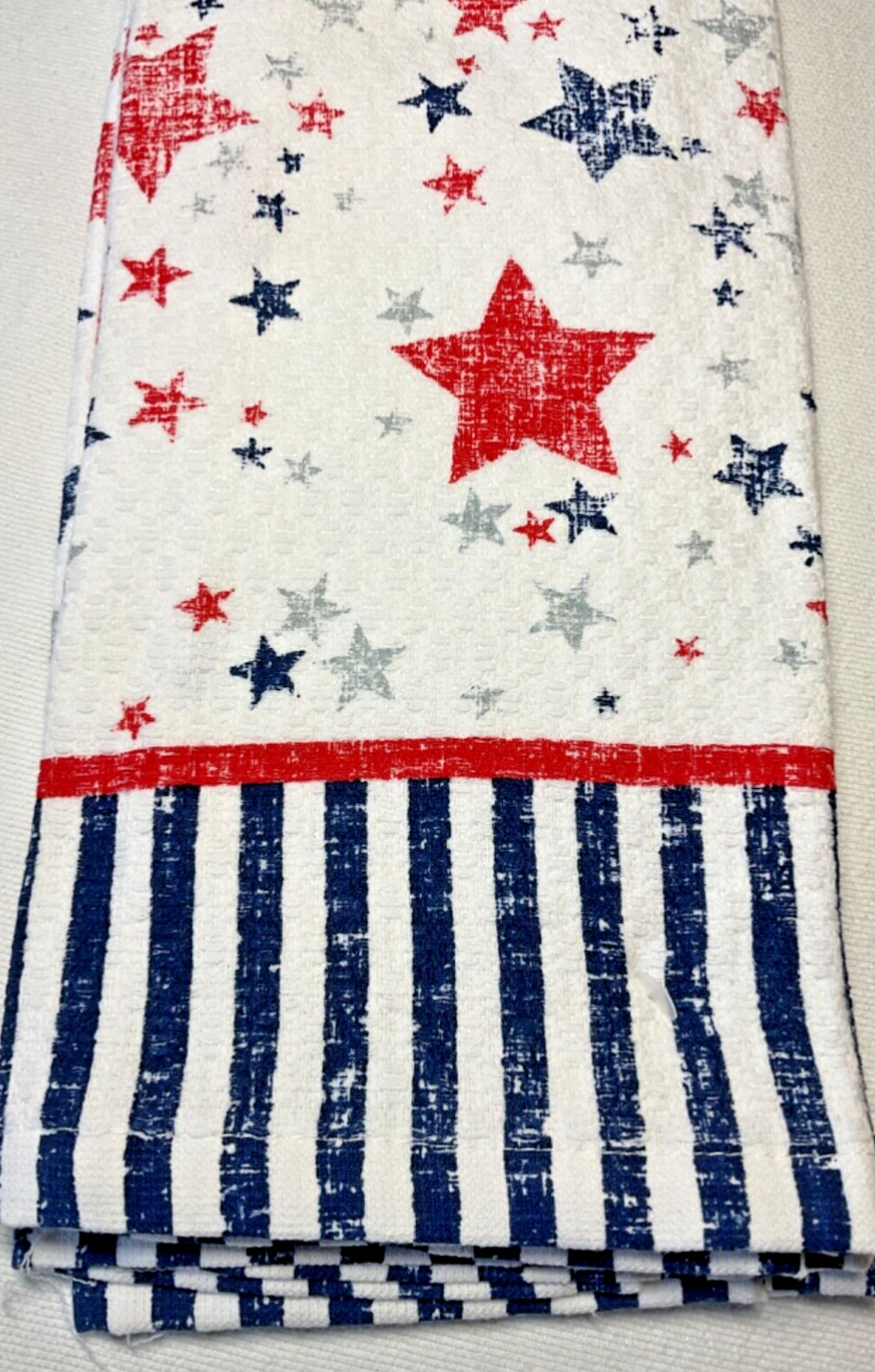 MARTHA STEWART KITCHEN TOWELS (2) STARS STRIPES RED BLUE 100% COTTON TERRY NWT gallery