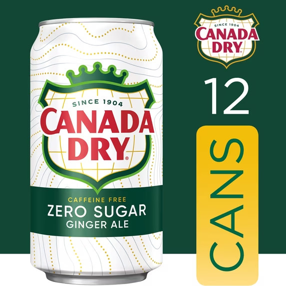 Canada Dry Caffeine Free Zero Sugar Ginger Ale Soda Pop, 12 fl oz, 12 Pack Cans gallery