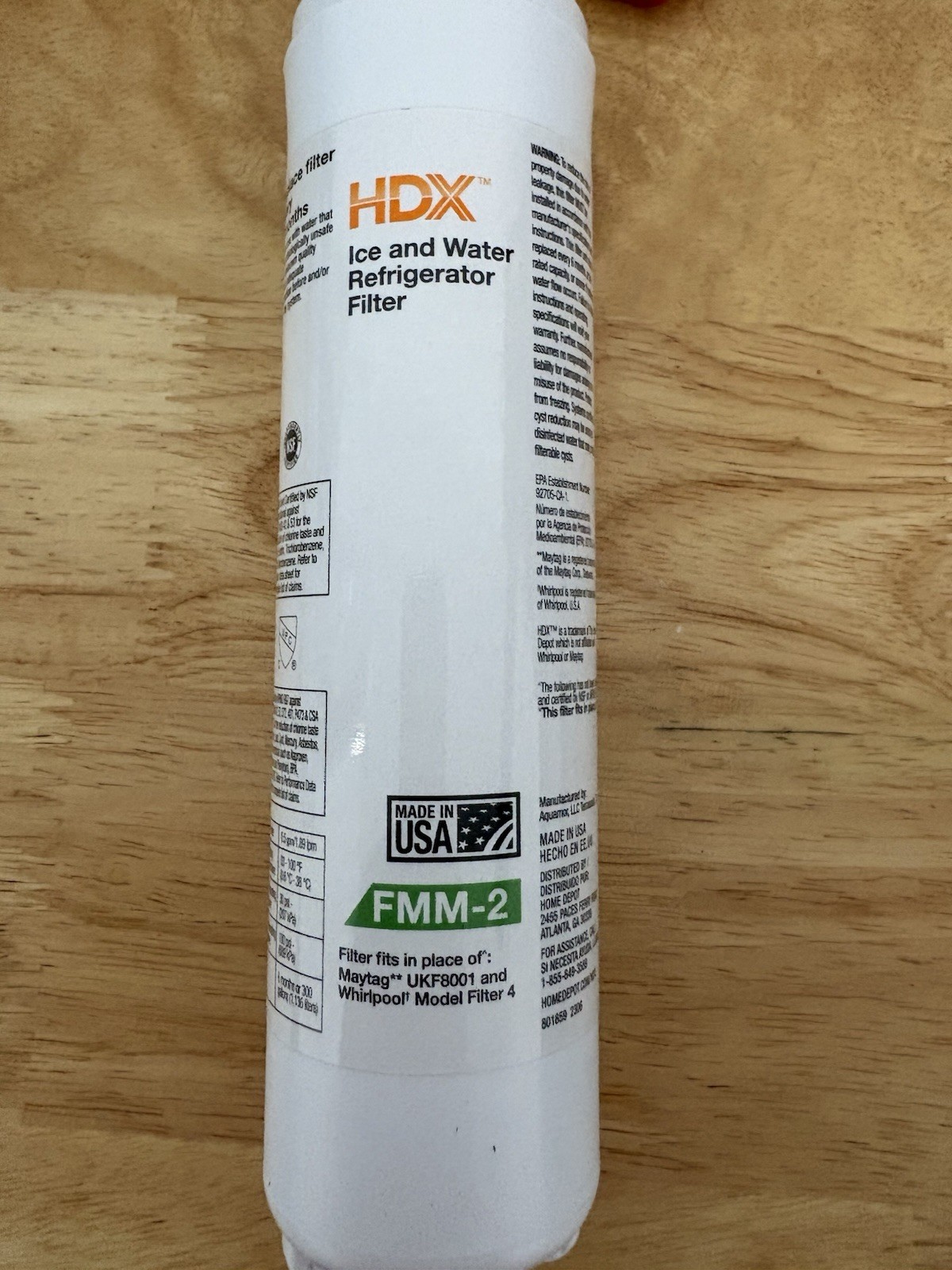 HDX Refrigerator Water Filter FMM-2 for Whirlpool/Maytag UKF8001 300 Gal. 2pack gallery