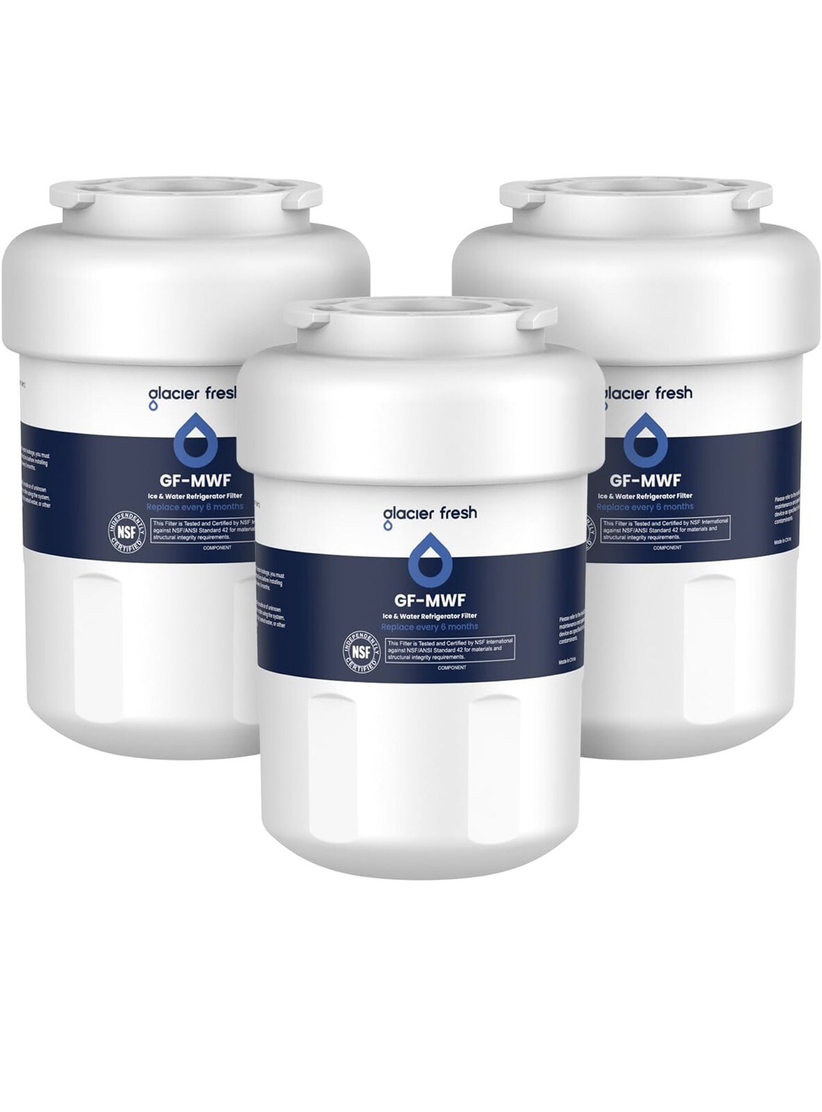 3PACK MWF Water Filters for GE Refrigerators, NSF 42 Replacement for SmartWater gallery