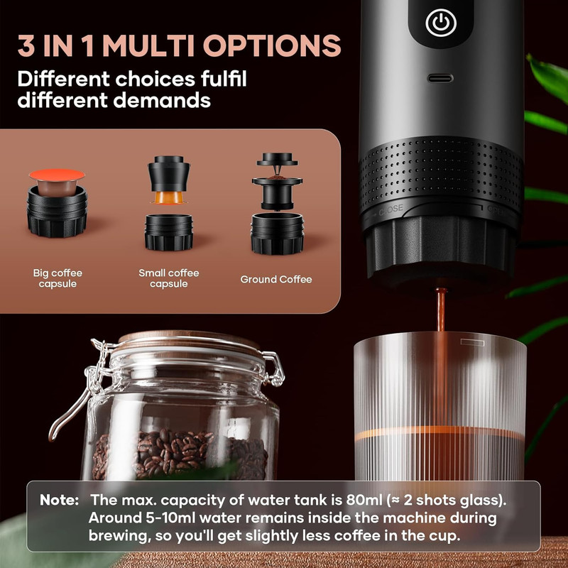 Compact Battery-Operated Espresso Maker for Travel, Camping & Hiking gallery