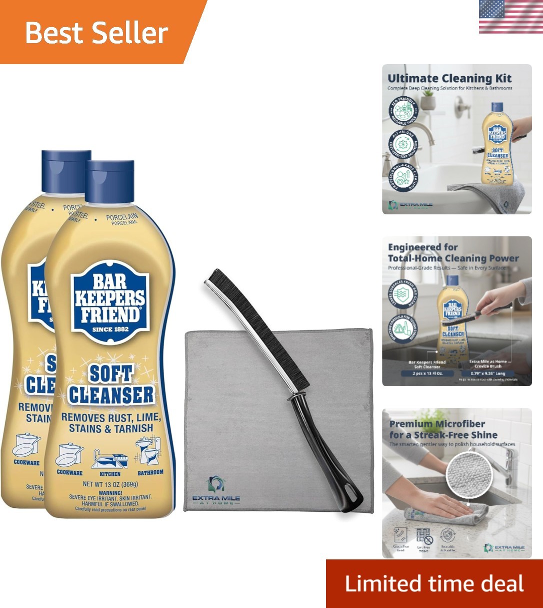 Luxurious Soft Cleanser All-Purpose Cleaning Bundle - 2x13 Fl Oz + Accessories gallery