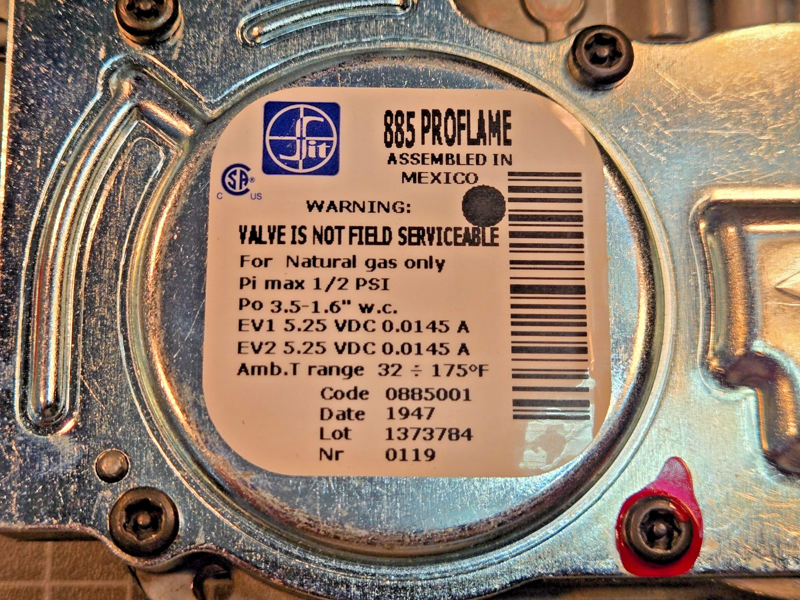 SIT Proflame 885 Modulating Valve 0885002 Propane Gas Logs Fireplace gallery