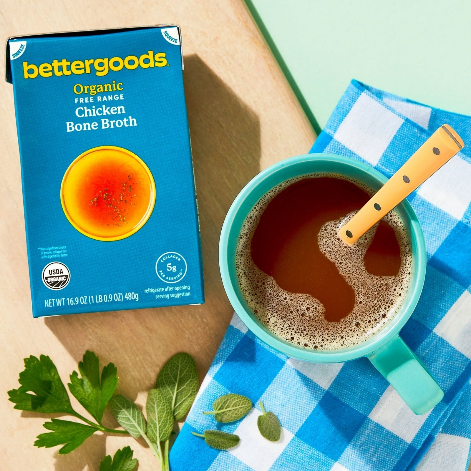bettergoods Organic Free-Range Chicken Bone Broth, 16.9 oz Carton gallery