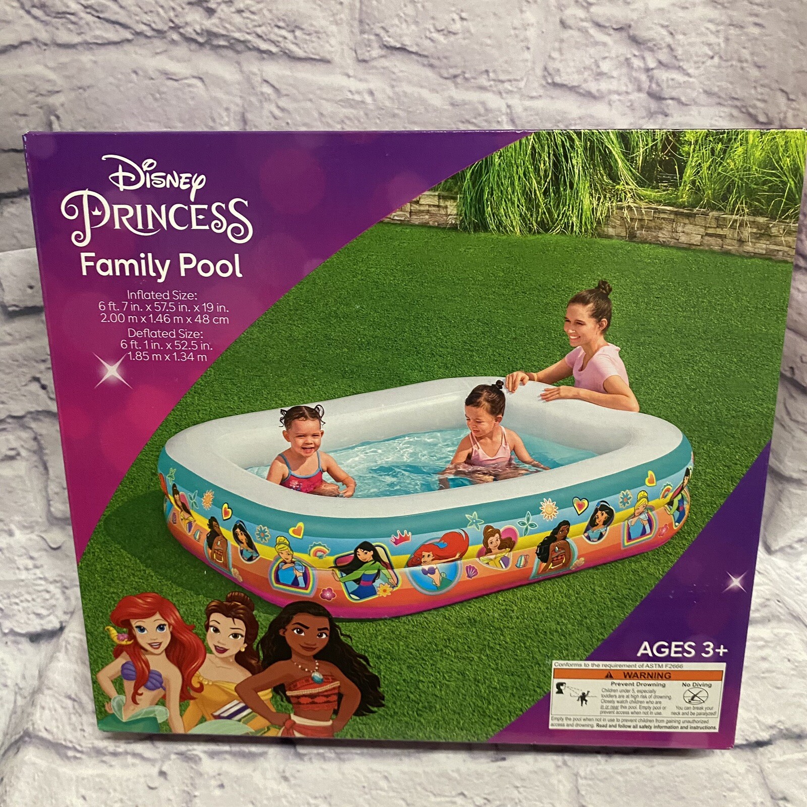 Disney Princess, Family Pool, Inflatable, New, 6ft 7in x 57.5 in x 19 in gallery