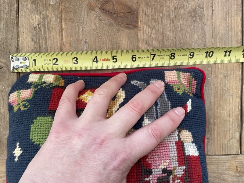 VTG Handcrafted Needlepoint Nut Cracker Soldier Gifts Christmas Accent Pillow Sq gallery