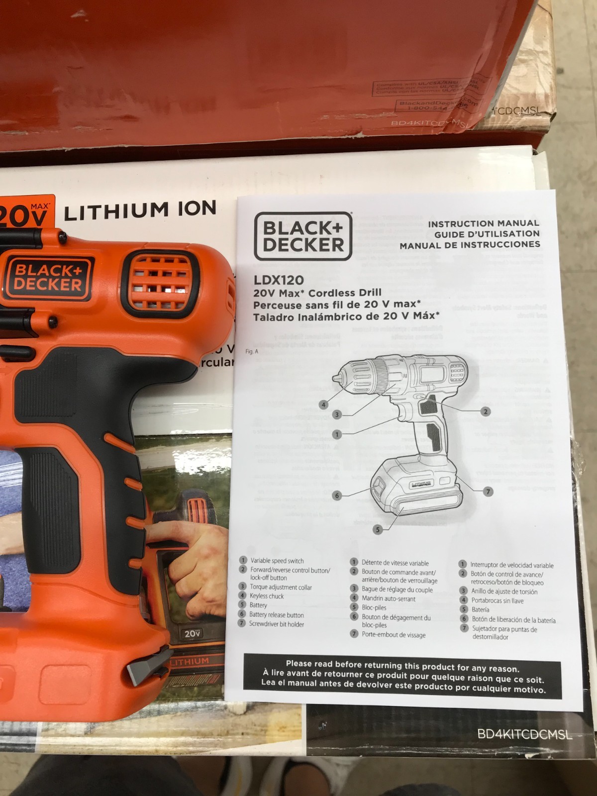 BLACK+DECKER LDX120 3/8" 20V 20 VOLT LITHIUM ION CORDLESS DRILL DRIVER - NEW gallery