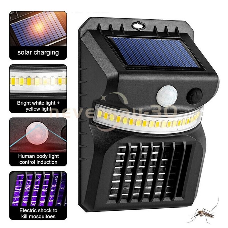 1-5 PACK Solar Powered LED Mosquito Fly Bug Insect Zapper Killer Trap Lamp Light gallery
