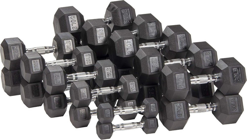 BKX Rubber Hex Dumbbells Sets