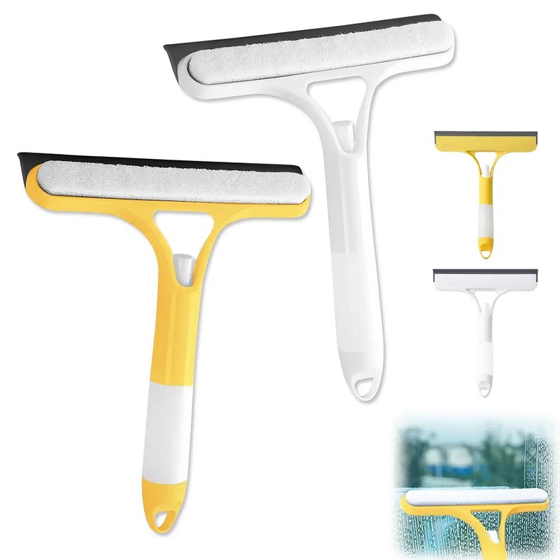 3 in 1 Window Cleaning Scraper, Squeegee and Scrubber with Spray gallery
