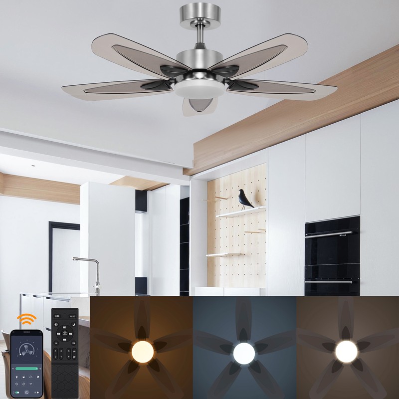 42" Ceiling Fan with LED Light & Remote Control Pendant Lamp 5 Blades 6 Speeds gallery