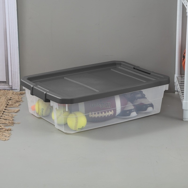 40 Quart Medium Stackable Storage Bin, Clear Plastic Underbed Storage Container gallery