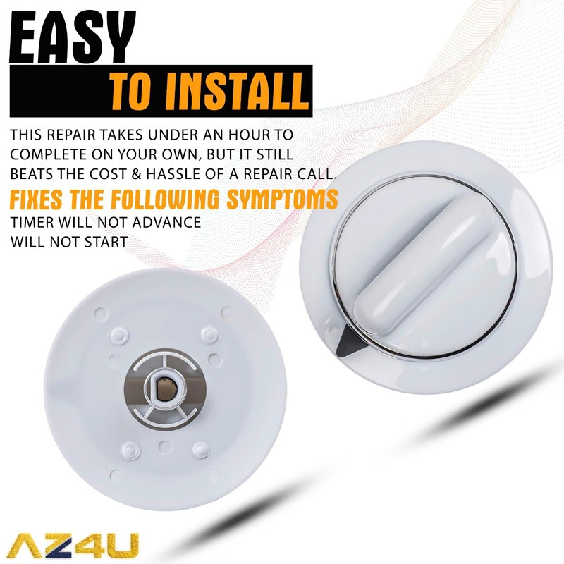 Dryer Timer Control Knob White Replacement For GE WE01X20374 PS8769912 AP5805160 gallery