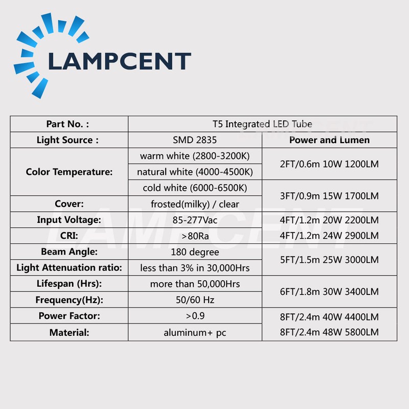 4/Pack T5 Integrated 2ft 3ft 4ft 5ft 6ft 8ft Bulbs LED Tube Light Slim Bar Lamp gallery
