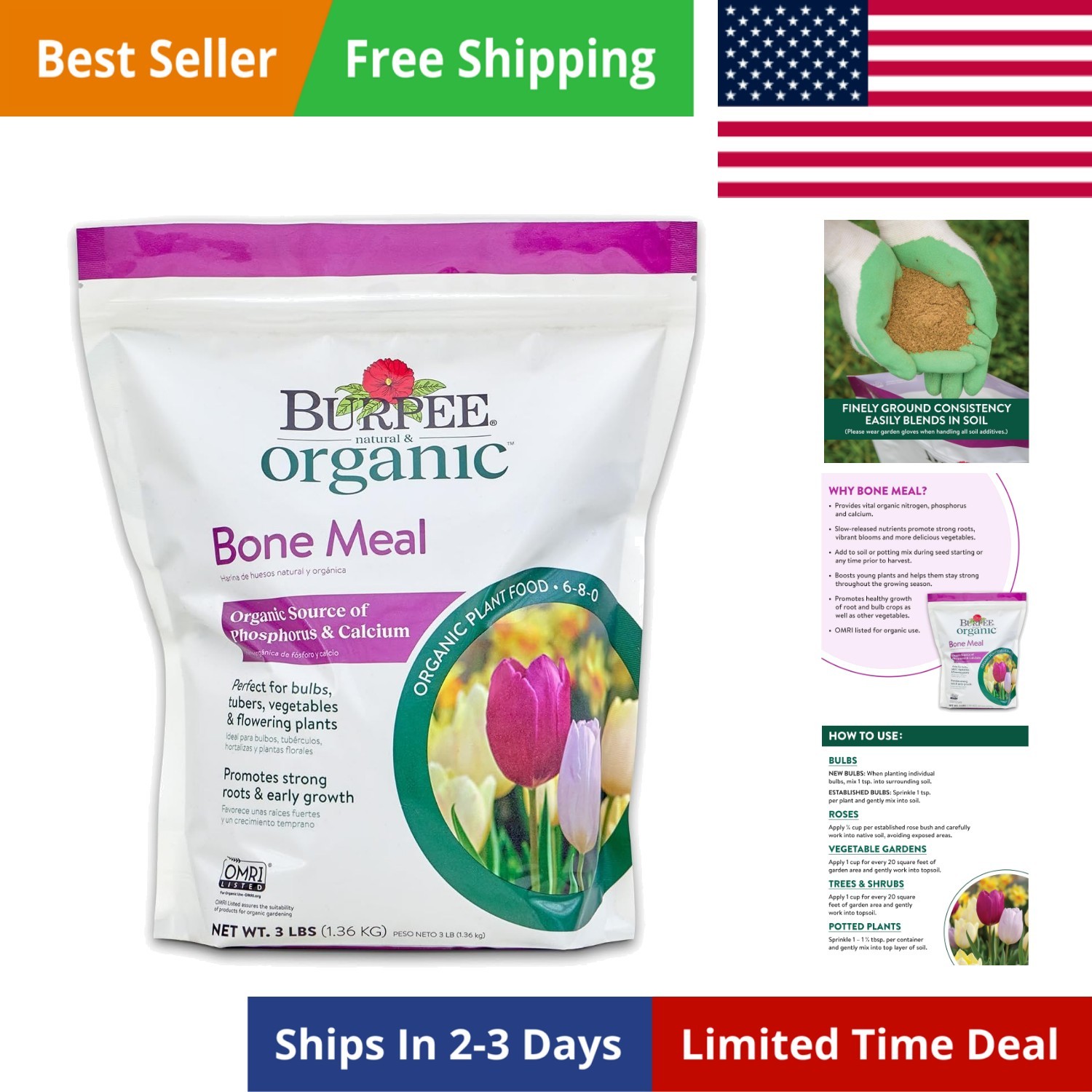 Bone Meal Fertilizer | Add to Potting Soil | Strong Root Development | OMRI L... gallery