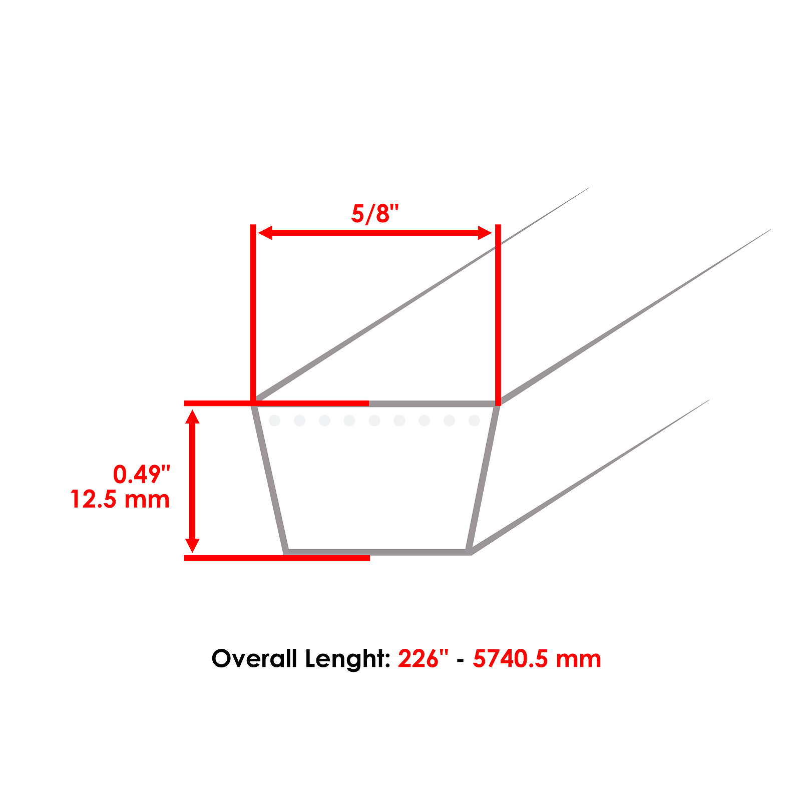 226 Inch 5/8" Thick Deck Belt For Toro Z500 Z528 Z557 Z Master 105-7790 gallery