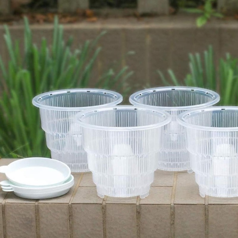 Clear Plastic Orchid Pots with Root Control Technology for Strong Growth gallery