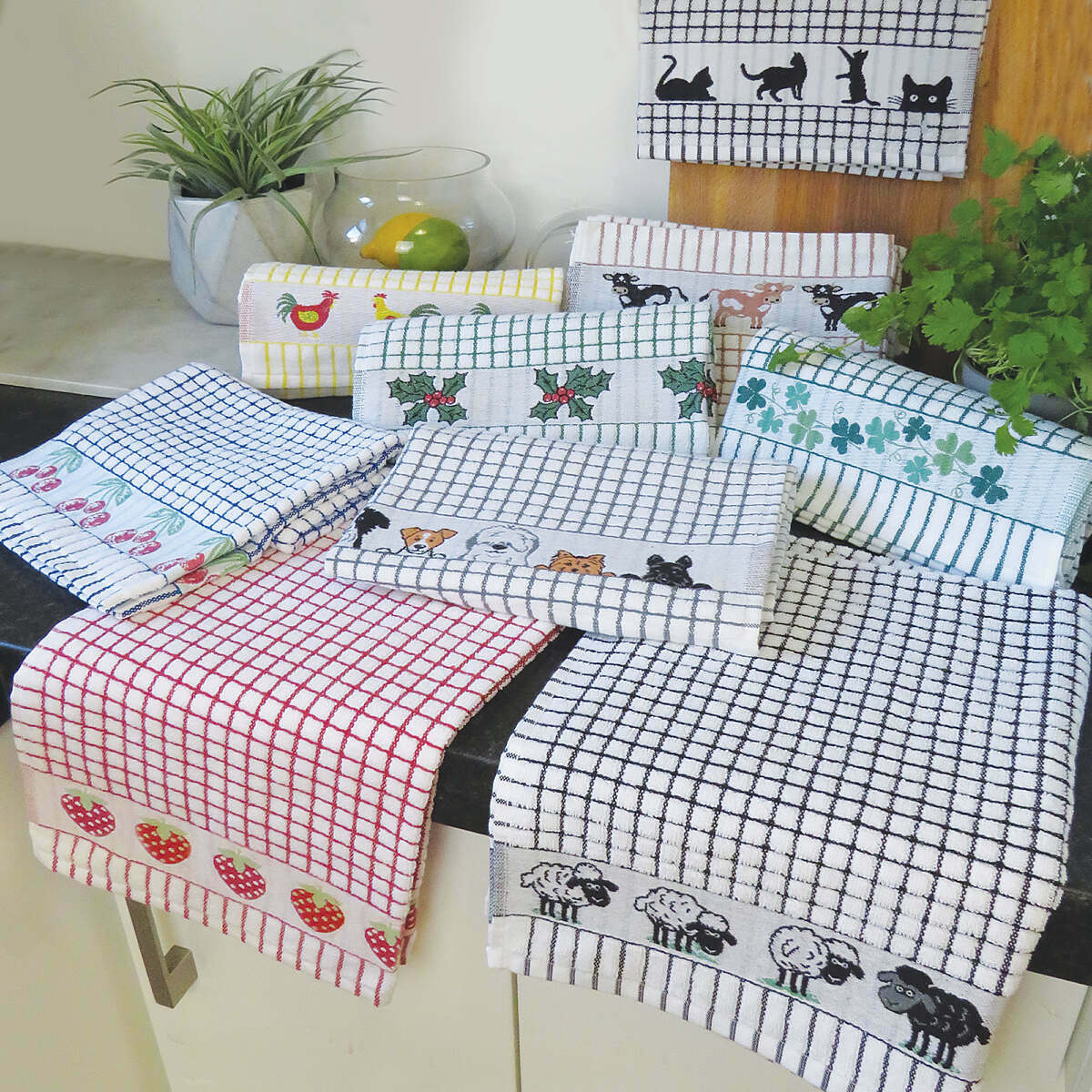 Kitchen Tea Towels Poli-Dri 100% Cotton Absorbent Dish Towels Cleaning Cloth gallery