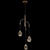 NEW John-Richard Faceted Chunk Crystal 3-Light Chandelier Light Fixture Brass ++ gallery