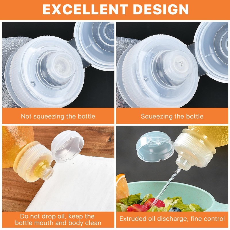 16 Oz Condiment Squeeze Bottles, 5 Pack Plastic Squeeze Squirt Bottle with Flip gallery