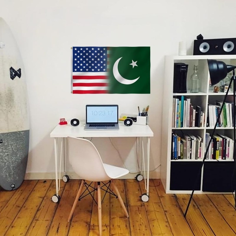 American Pakistan Combination Flag 3X5FT,US Pakistani Friendship Flags,Both Side gallery