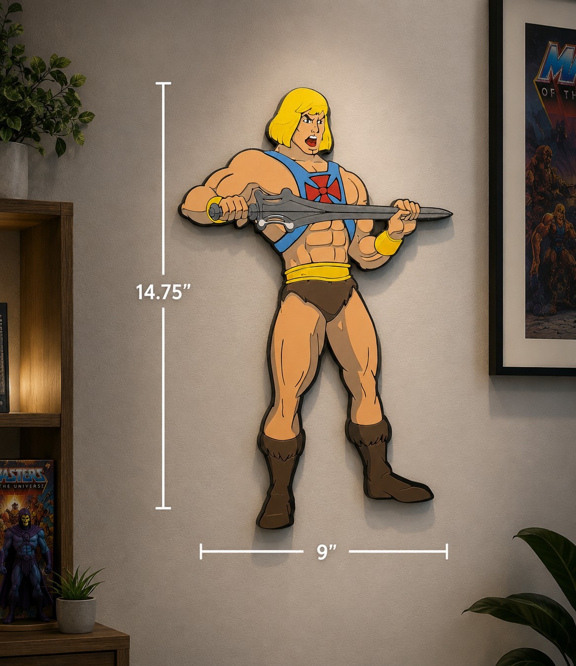 He-Man Wall Art, Complete Set Master Of The Universe; GAME ROOM, MAN CAVE 7pcs. gallery