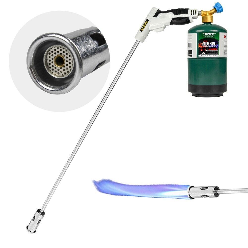 BLUEFIRE 32" long Propane Torch Weed Burner Self Igniting Cord Free Flamethrower gallery