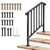 VIVOSUN 3-4Step Wrought Iron Handrails,0-37° Adjustable Stair Railing Porch Post gallery