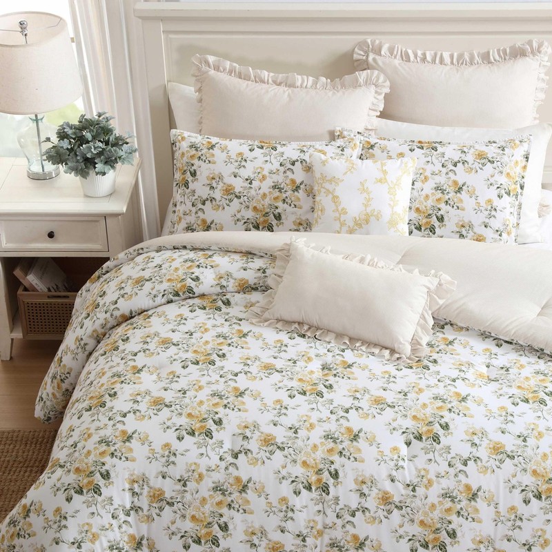 Laura Ashley - Full/Queen Comforter Set Premium Cotton Bedding Matching Shams gallery