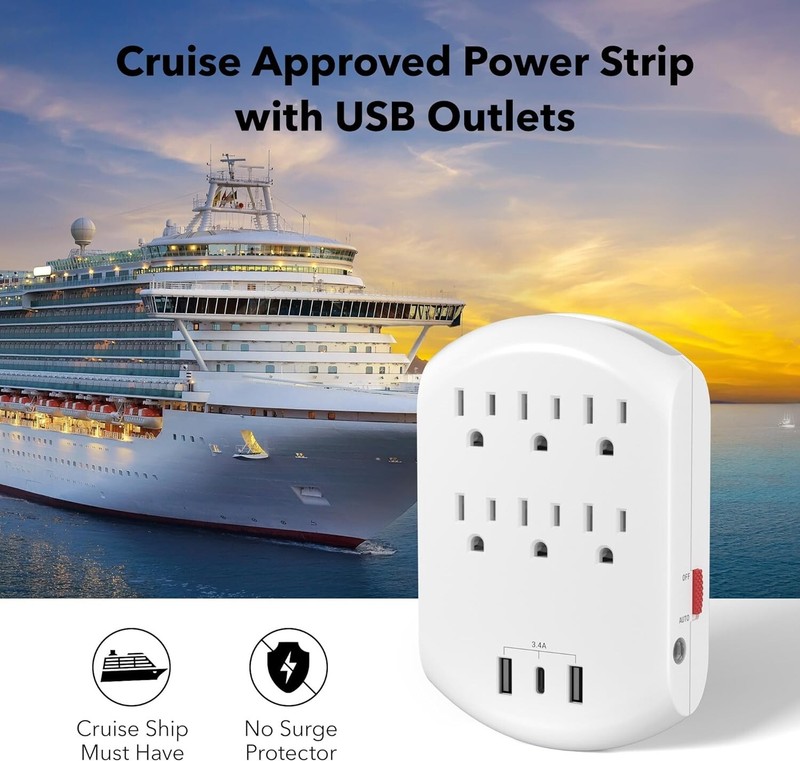 BN-LINK Multi Plug Outlet, USB Wall Charger with 6 Outlets, 3 USB Charging Ports gallery