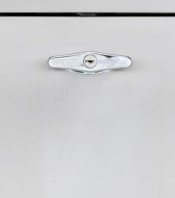 CertiChute™ Universal Bottom Hinged SS Chute Door 15 X 18" Self Closing T handle gallery