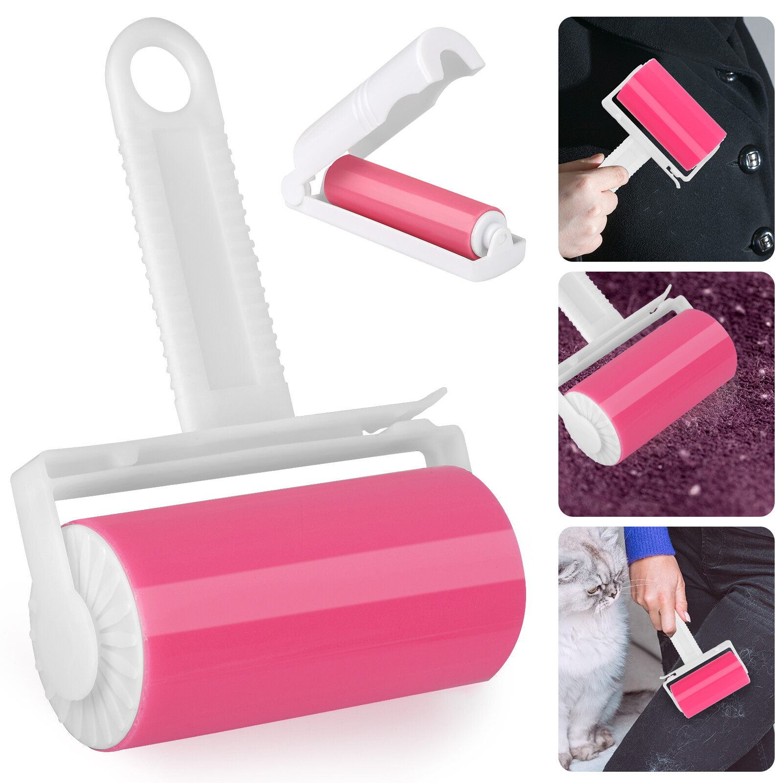 2Pcs Sticky Lint Roller Washable Reusable Hair Remover Portable For Pets Clothes gallery