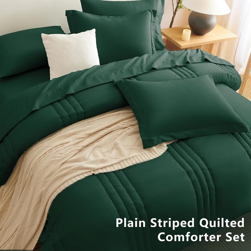 Full Size Comforter Set 7 Pieces Bed in a Bag Emerald Green Comforter Bed Set gallery