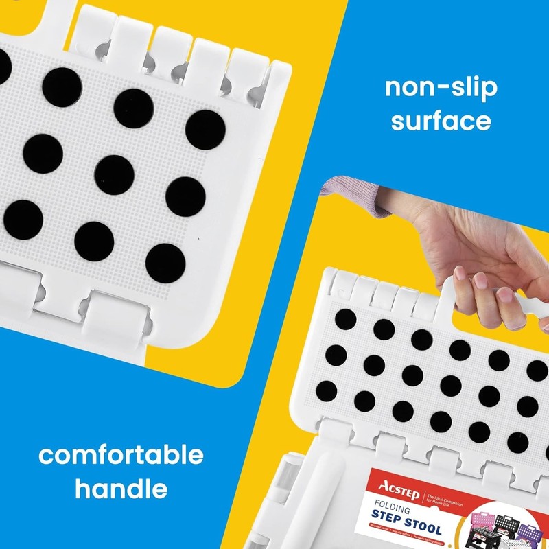 1-2 Pack Folding Step Stool Plastic Foldable Stools Portable 9" 11" 13" gallery