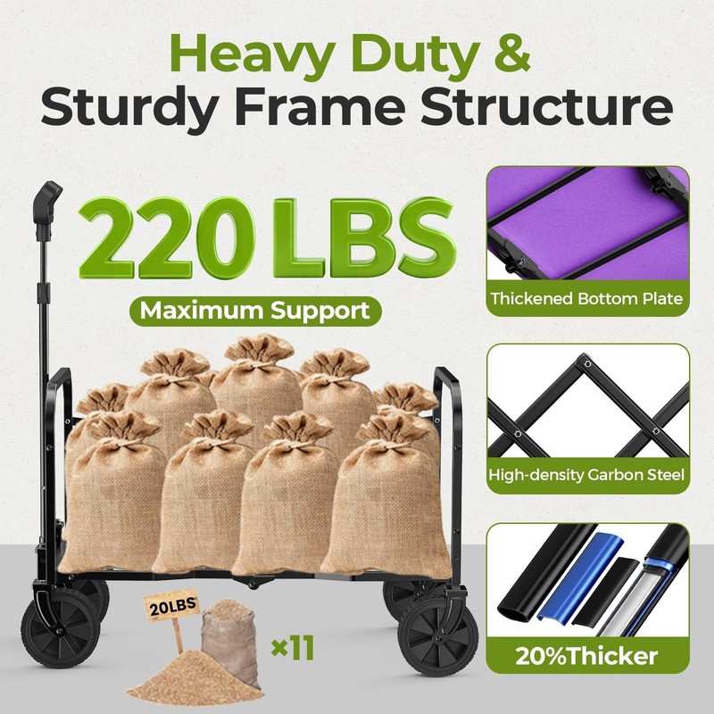 Aimnny Wagons Carts Foldable, Lightweight Collapsible Utility Purple gallery