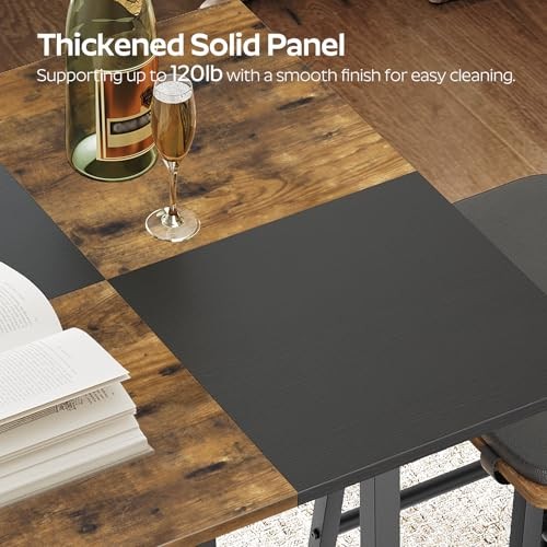 Bar Table, Kitchen Dining Table, Bar Counter Height Rustic Brown + Black gallery