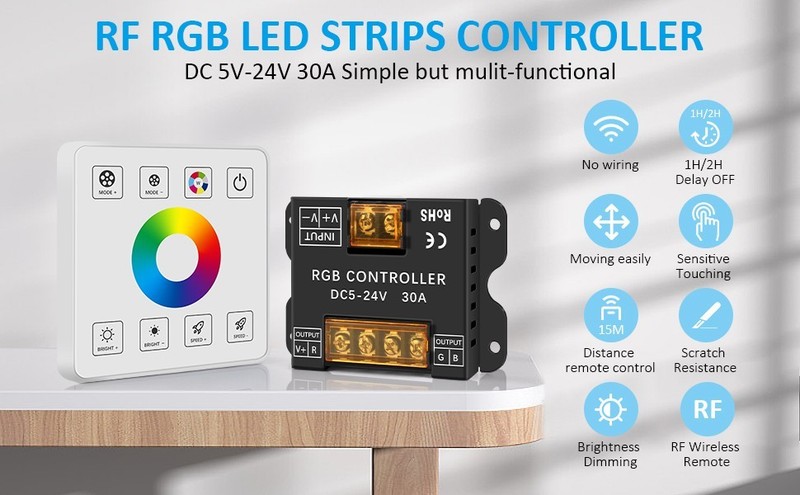 RF Touch Panel RGB LED Controller Kit RGB LED Strip Lights Controller gallery