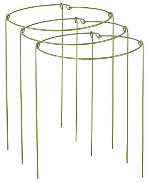 3 Pack Plant Support Stakes, Adjustable Plant Ring Cages 10" Wide x 17" High gallery