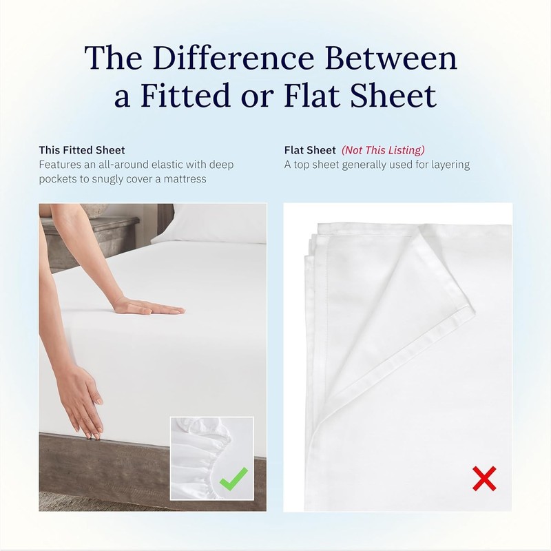 Queen Fitted Sheet Only - 100% Micro 400 Thread Count Sateen, Deep Pocket Fitte gallery