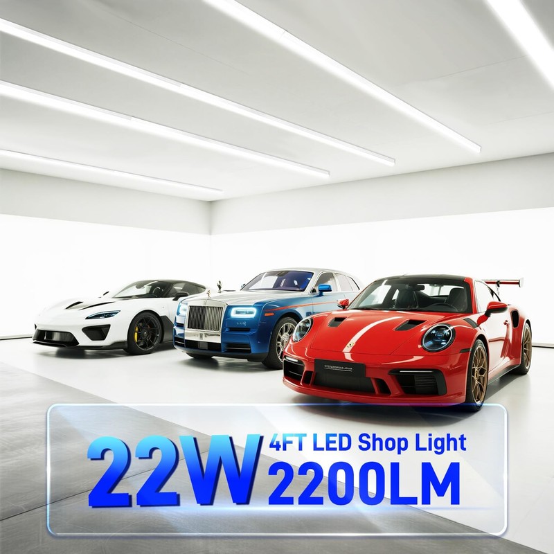 2 Pack LED Shop Light 4FT T5 Integrated Single Fixture 22W 2200lm 6500K Supe gallery