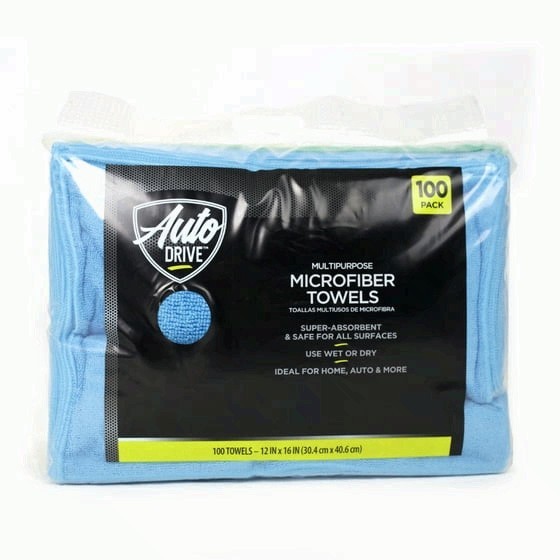 Auto Drive Multipurpose Microfiber Towels, 12" x 16", 100 Pack gallery