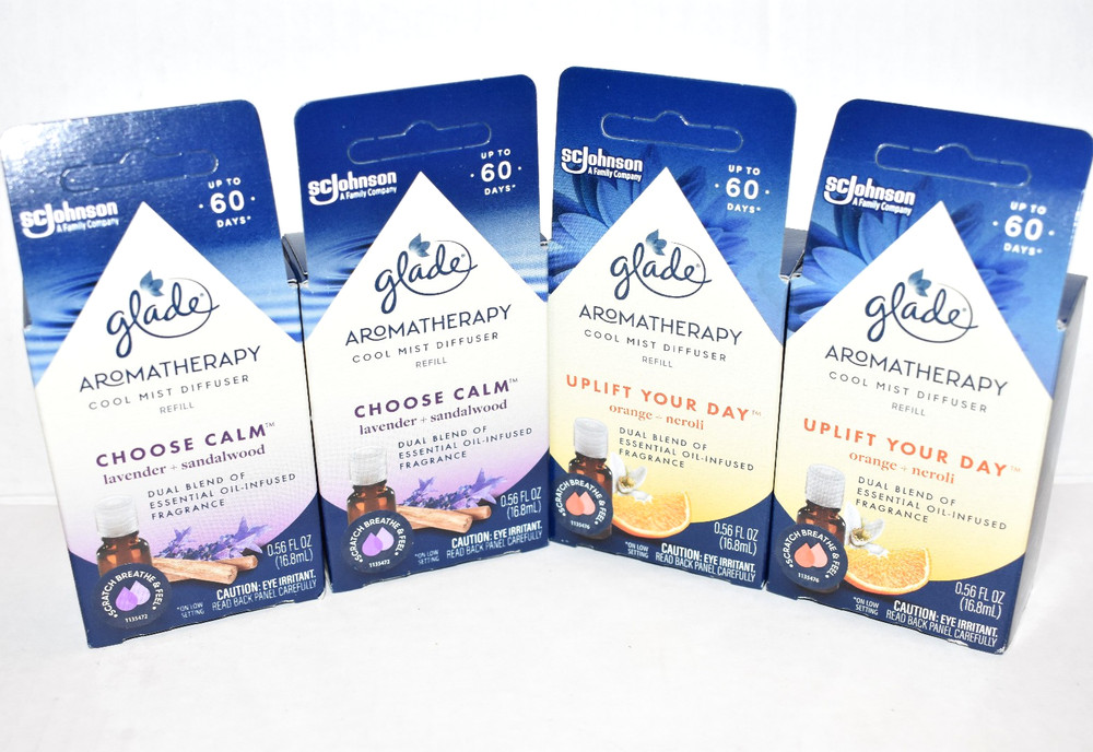 Glade Cool Mist Diffuser Refills Calm Uplift Lavender Sandalwood Orange Neroli