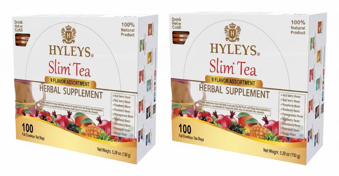 (2 PACK-BUNDLE) HYLEYS Slim Tea 9 Flavor Assortment 100 Ct Herba (200 TEA BAGS) gallery