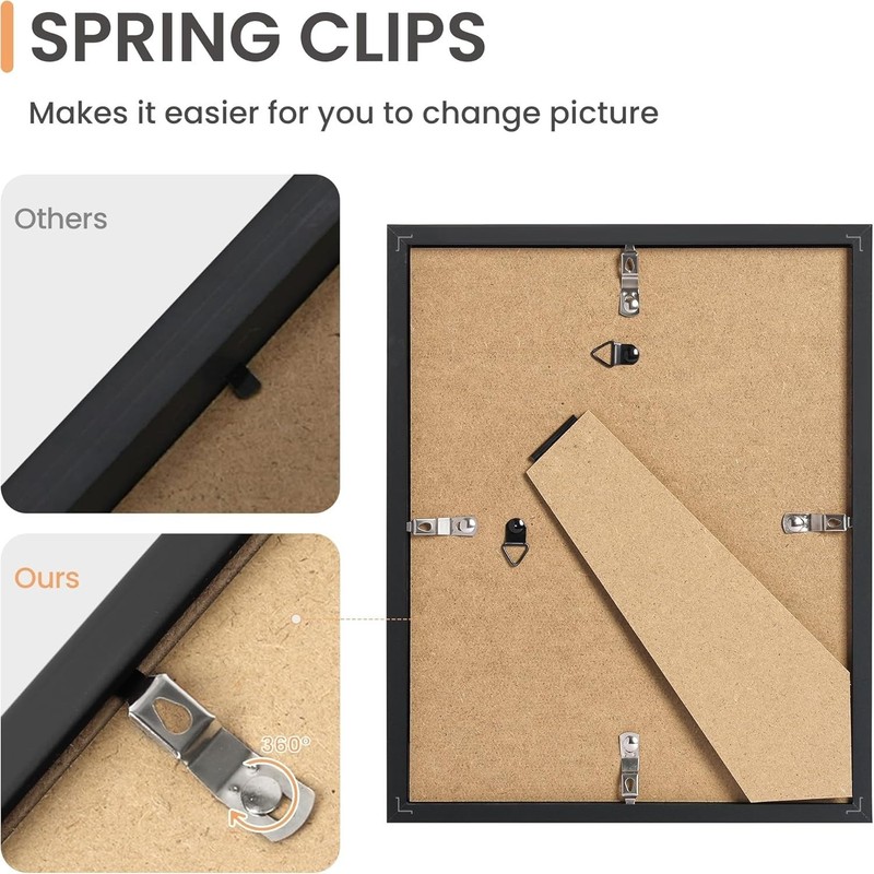 upsimples 10 Pack Picture Frames Collage Wall Decor 8x10, 5x7, 4x6 Black gallery