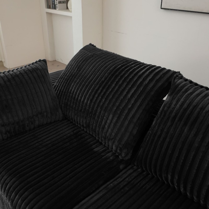157'' U Shape 8 Seater Cloud Modular Sectional Sofas Corduroy Couch with Ottoman gallery