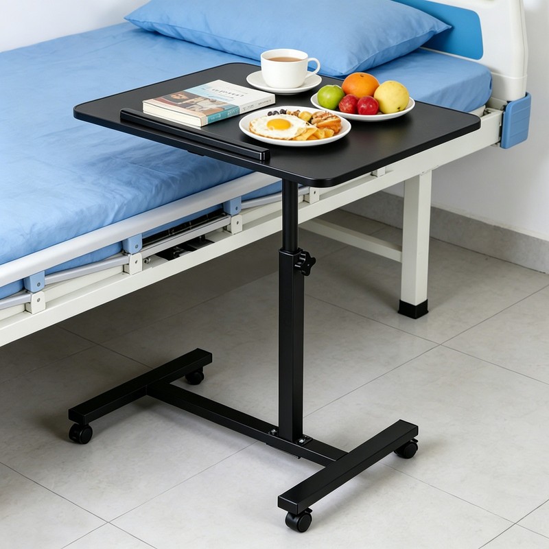 Rolling End Table Overbed Bedside Table Sofa Table Laptop Tabe Height Adjustment gallery