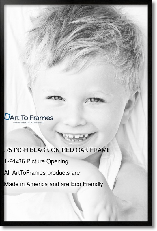 ArtToFrames .75" Custom Poster Frame Black on Red Oak Wood 4308 Large gallery
