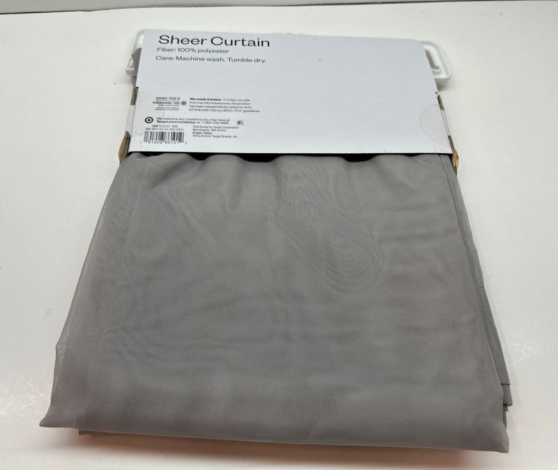 Room Essentials Sheer Voile Window Curtain 1 Panel Gray 60"W x 84"L gallery